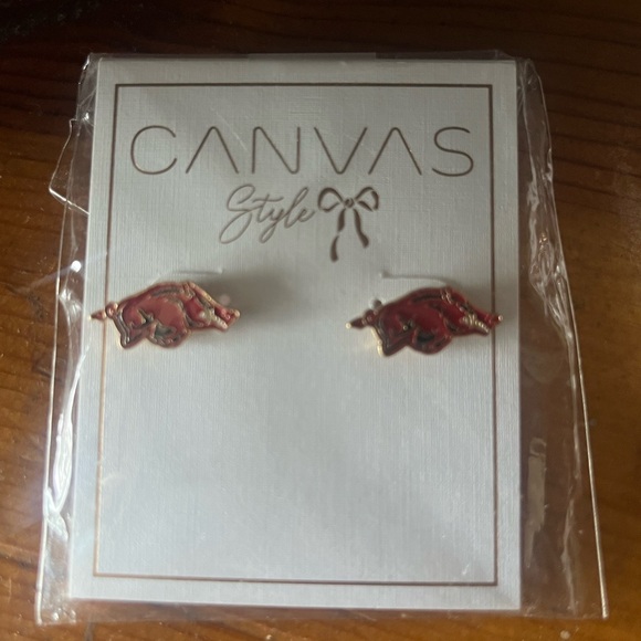 CanvasStyle Jewelry - Canvas Style Arkansas Razorback Earrings